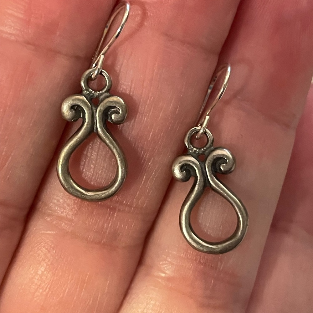 Elegant Silver & 14K dangle Earrings